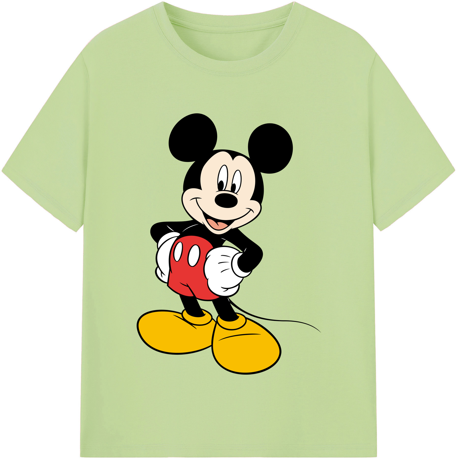 （画像用） ミッキーマウス Mickey Mouse 綿100％半袖Tシャツ（フロントプリント）